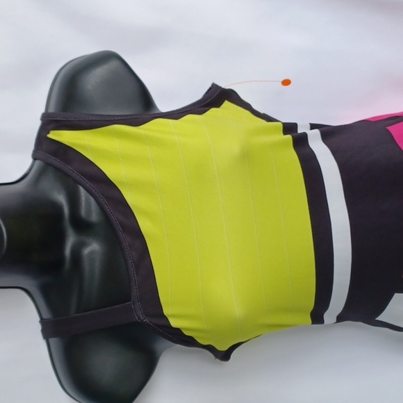 Shein One Shoulder Color block Bodycon dress, S (4), Neon - Picture 2 of 8